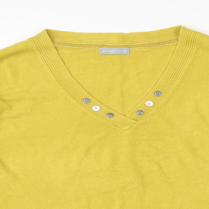 M&S Womens Yellow   Pullover Jumper Size 16