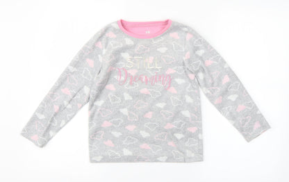 YD Girls Grey Geometric   Pyjama Top Size 7-8 Years