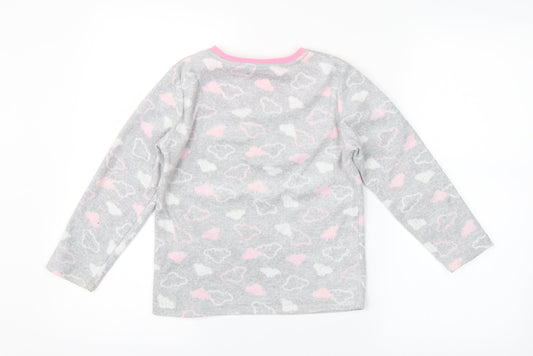 YD Girls Grey Geometric   Pyjama Top Size 7-8 Years