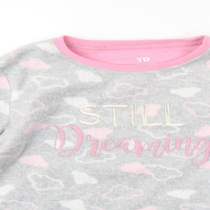 YD Girls Grey Geometric   Pyjama Top Size 7-8 Years