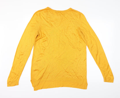 Womens UK Size 6 F&F Yellow Pullover Jumper