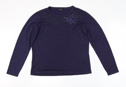 Womens UK Size S BM Purple Pullover Jumper