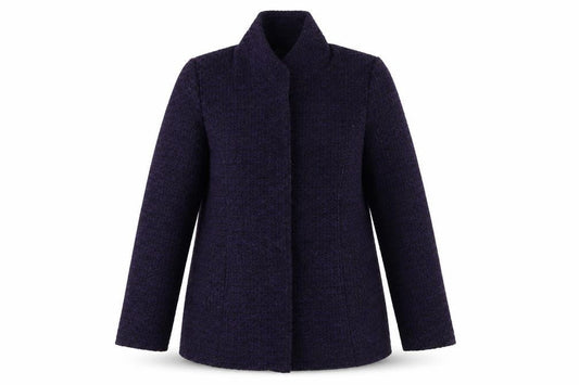 Preworn Womens Purple Argyle/Diamond  Overcoat Coat Size 14