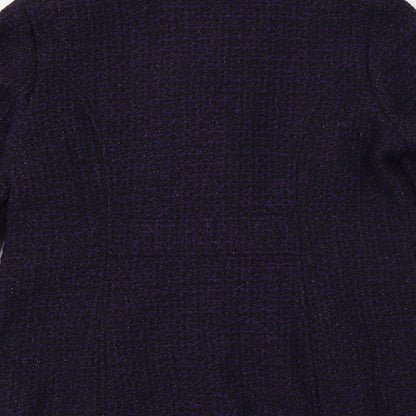 Preworn Womens Purple Argyle/Diamond  Overcoat Coat Size 14