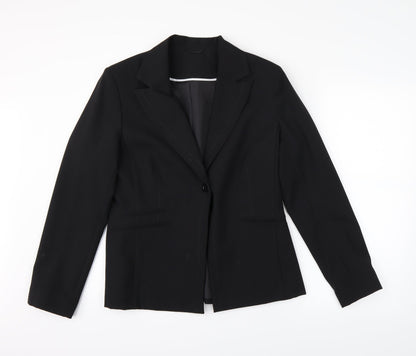 Womens UK Size 14 Preworn Regular Black Suit Jacket