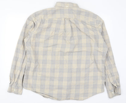 Mens UK Size 2XL NEXT Beige  Button-Up Long Sleeve Casual Shirt