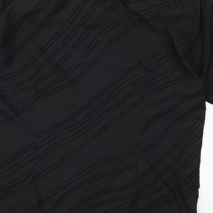 George Mens Black Striped   Button-Up Size M