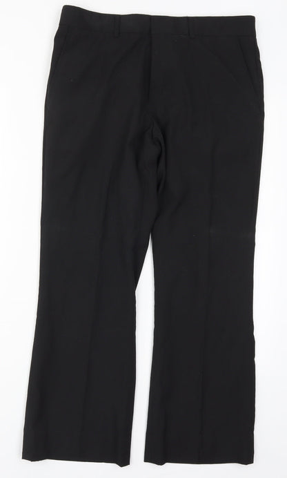 Mens UK Size 32 Topman Regular Fit  Black Trousers