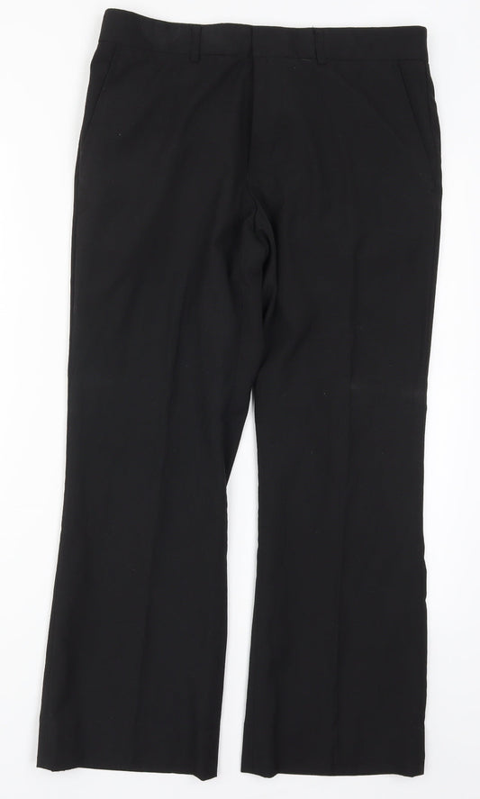 Mens UK Size 32 Topman Regular Fit  Black Trousers