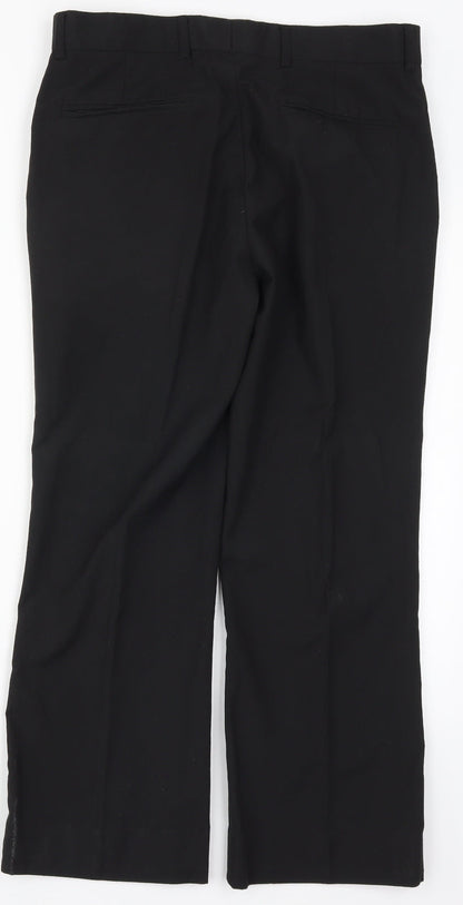 Mens UK Size 32 Topman Regular Fit  Black Trousers