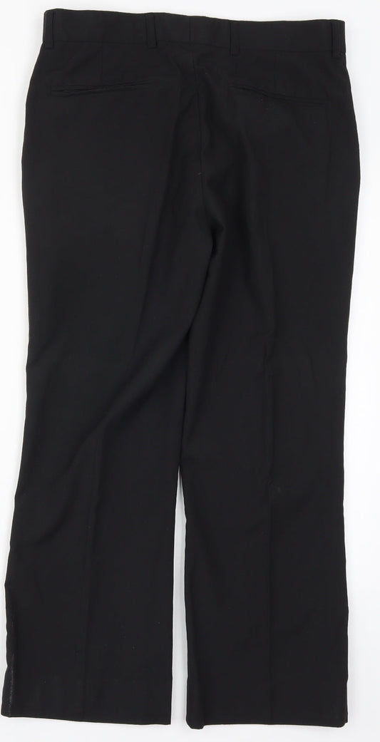 Mens UK Size 32 Topman Regular Fit  Black Trousers