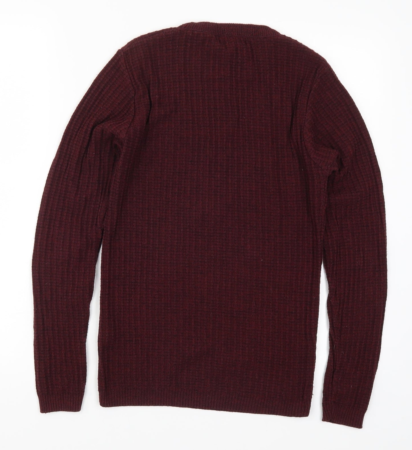 River Island Mens Red  Knit Pullover Jumper Size S