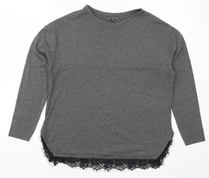 Womens UK Size 12 Intuition Grey Basic T-Shirt