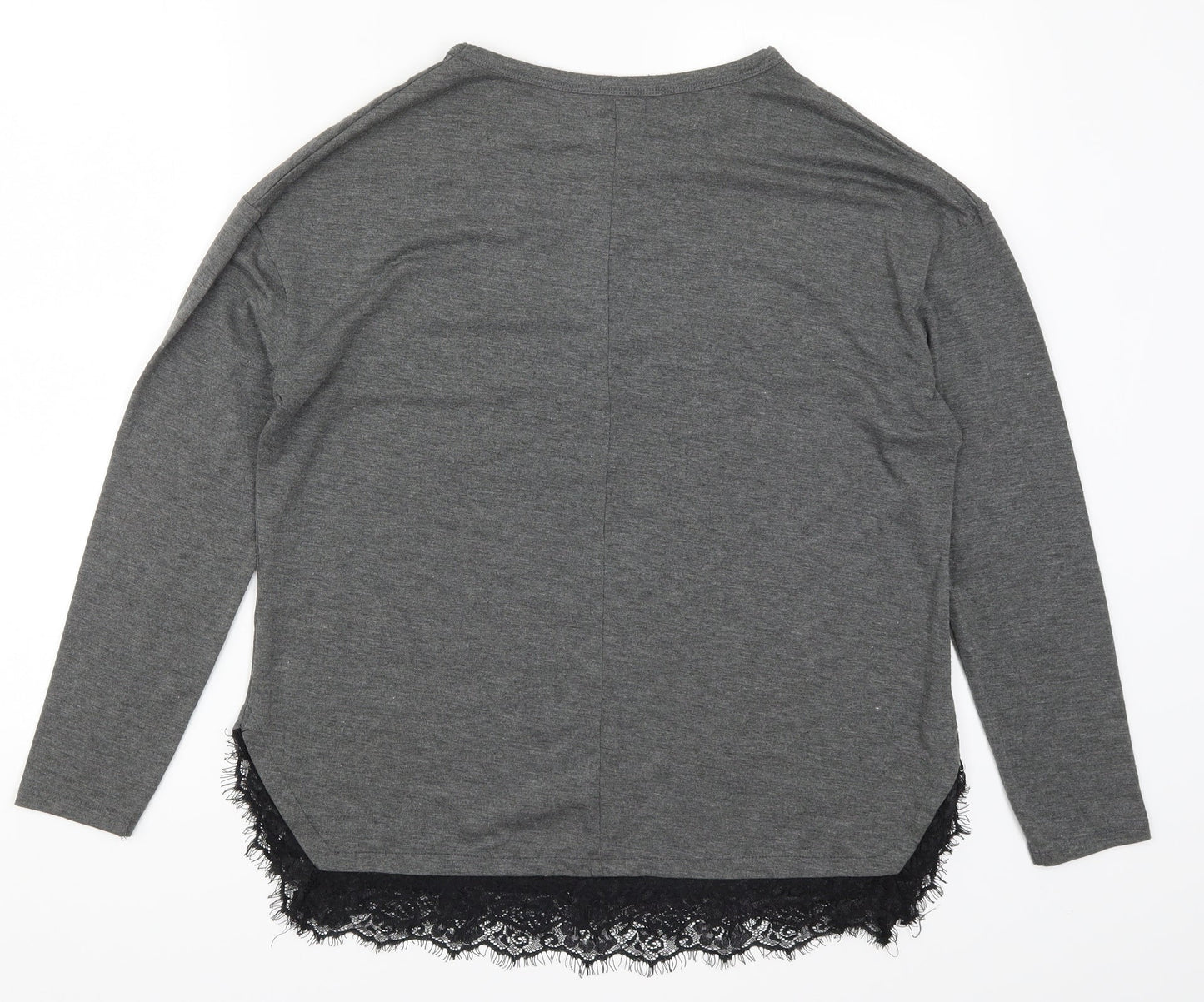Womens UK Size 12 Intuition Grey Basic T-Shirt