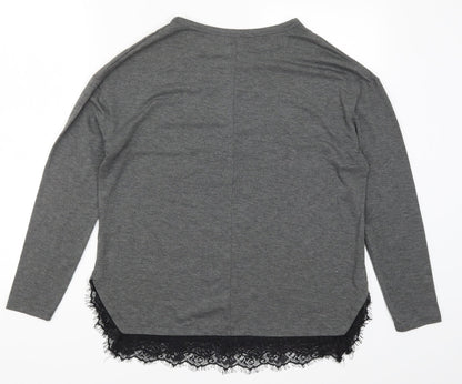 Womens UK Size 12 Intuition Grey Basic T-Shirt