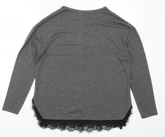 Womens UK Size 12 Intuition Grey Basic T-Shirt