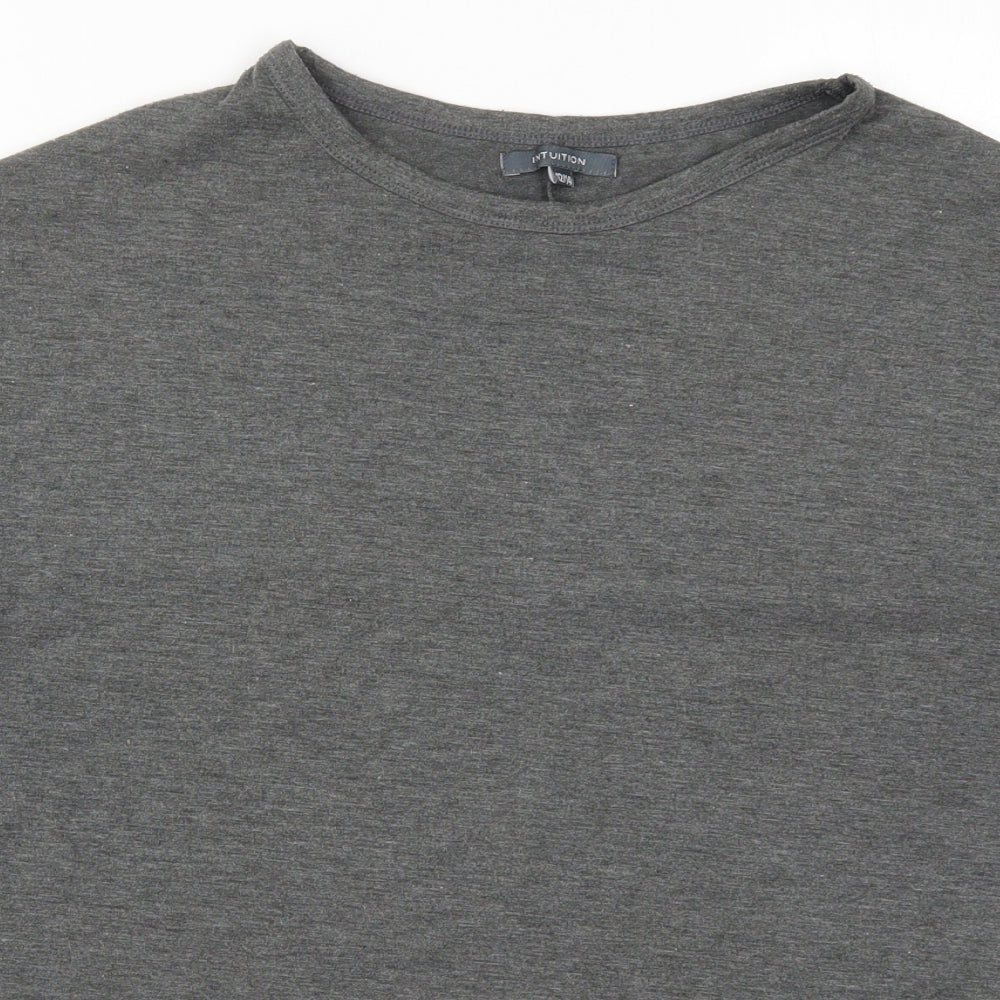 Womens UK Size 12 Intuition Grey Basic T-Shirt