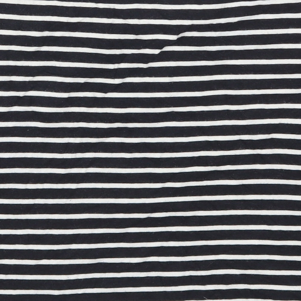 FOREVER 21 Womens Grey Striped Rayon Cropped T-Shirt Size S