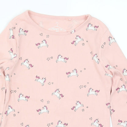 NEXT Girls Pink Solid  Top Pyjama Top Size 12 Years  - Unicorns