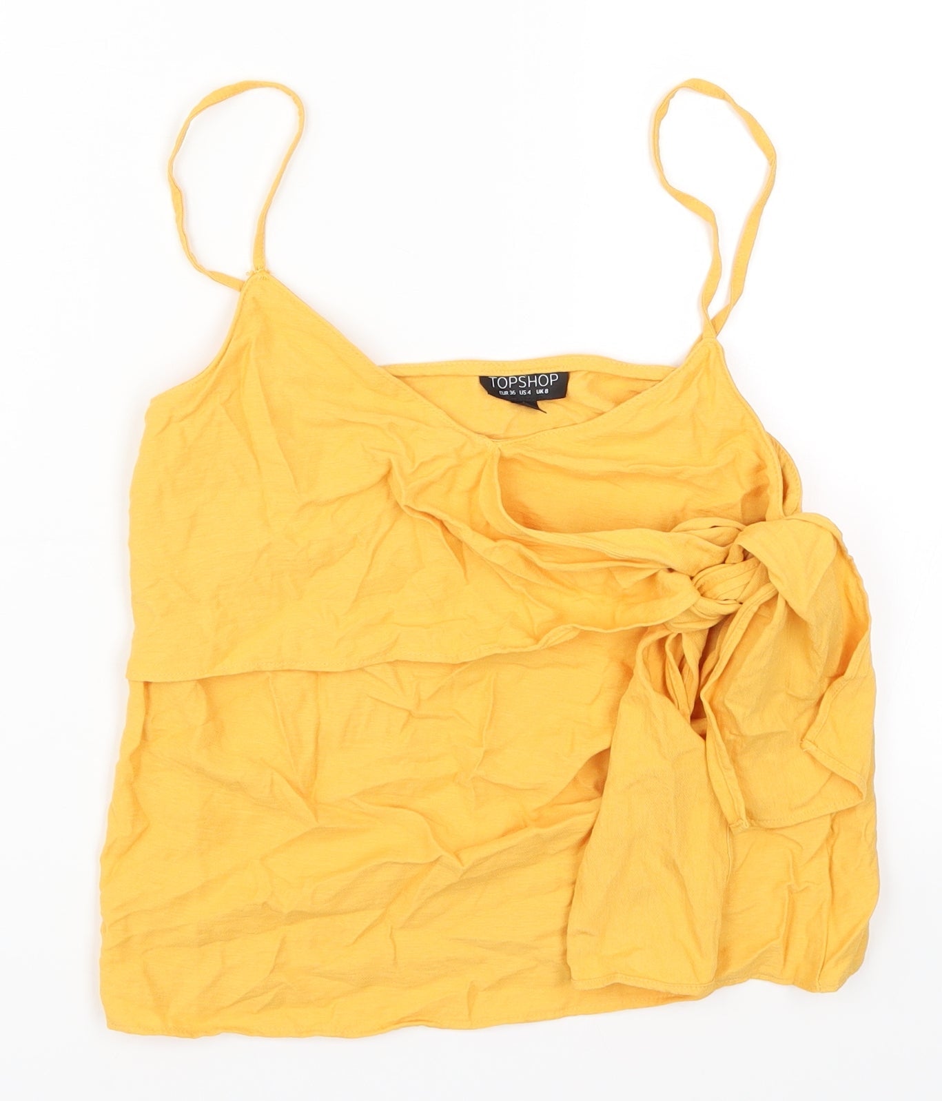 Womens UK Size 8 Topshop Orange Basic Tank