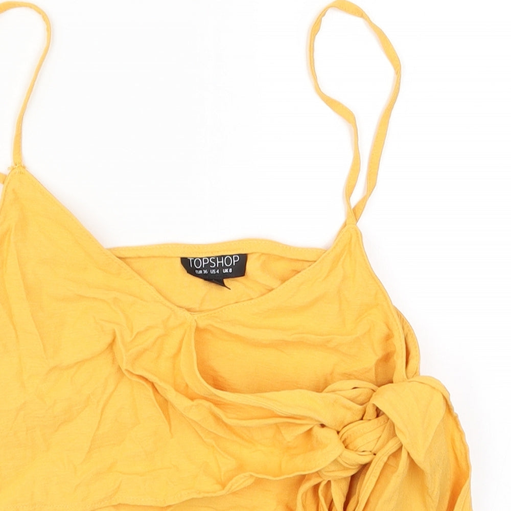 Womens UK Size 8 Topshop Orange Basic Tank