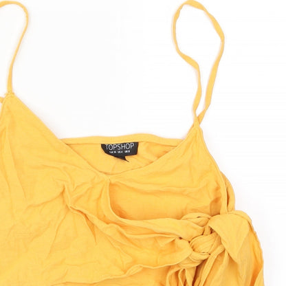 Womens UK Size 8 Topshop Orange Basic Tank