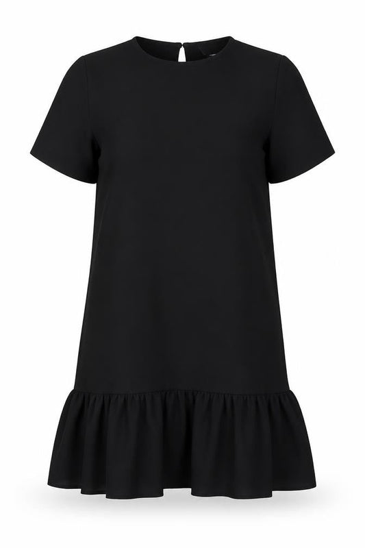 Front view of ASOS women’s black mini, size UK 6