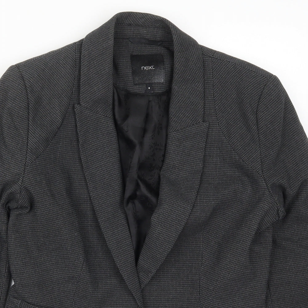 NEXT Womens Grey Geometric  Jacket Suit Jacket Size 8