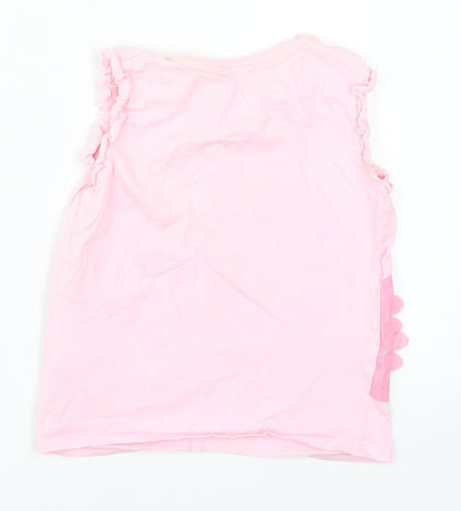 George Girls Pink   Basic Tank Size 5-6 Years  - Wake Up Flamazing
