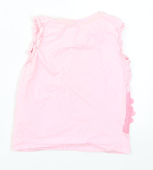 George Girls Pink   Basic Tank Size 5-6 Years  - Wake Up Flamazing