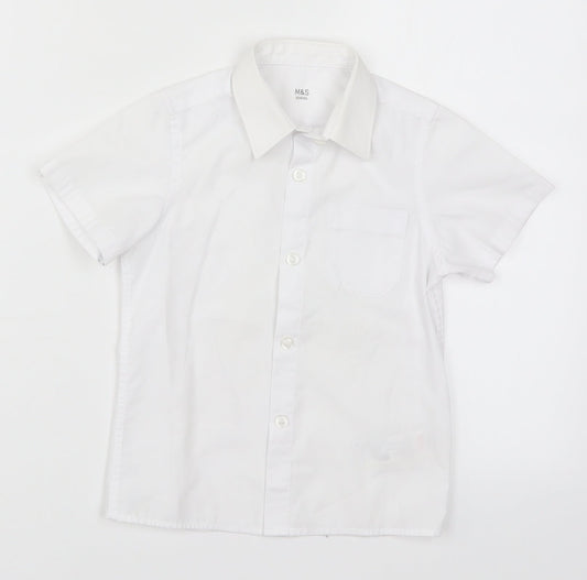 Marks and Spencer Girls White   Basic Button-Up Size 3-4 Years