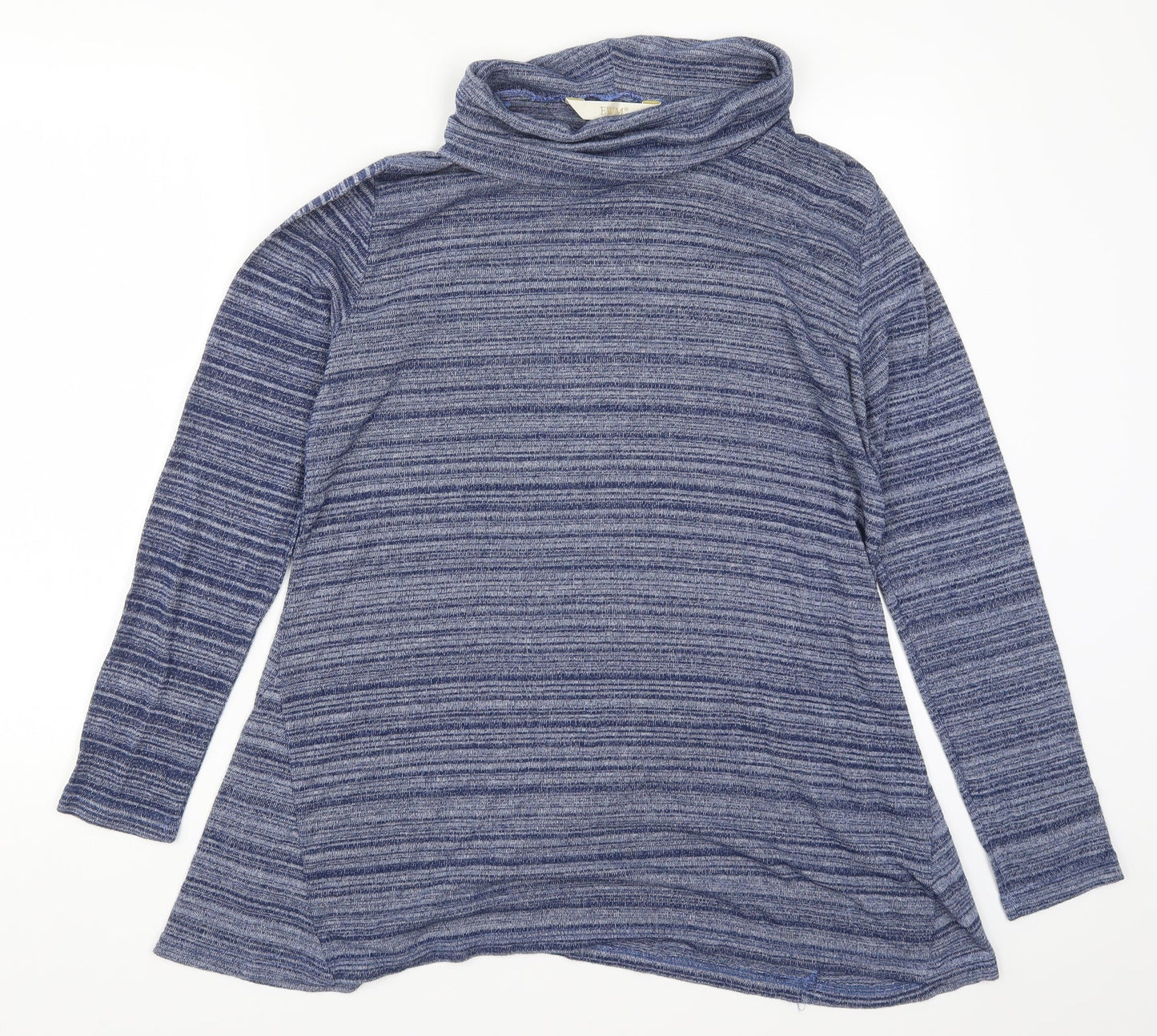 EWM Womens Blue Striped  Pullover Jumper Size 14