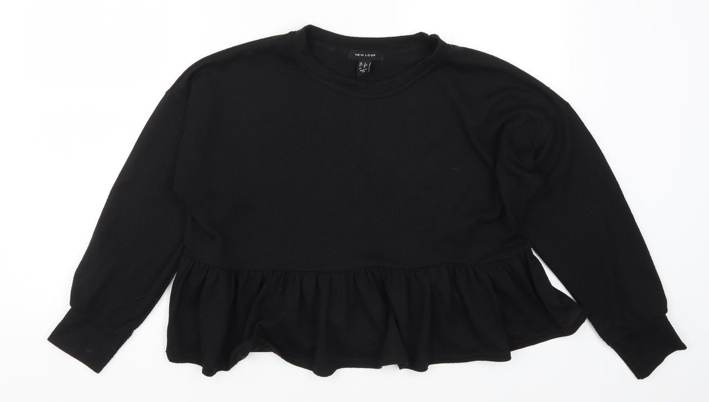 Womens UK Size S New Look Black Basic T-Shirt