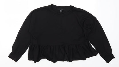 Womens UK Size S New Look Black Basic T-Shirt
