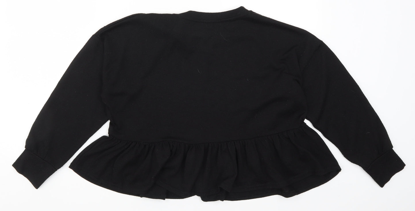 Womens UK Size S New Look Black Basic T-Shirt