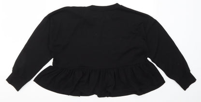 Womens UK Size S New Look Black Basic T-Shirt