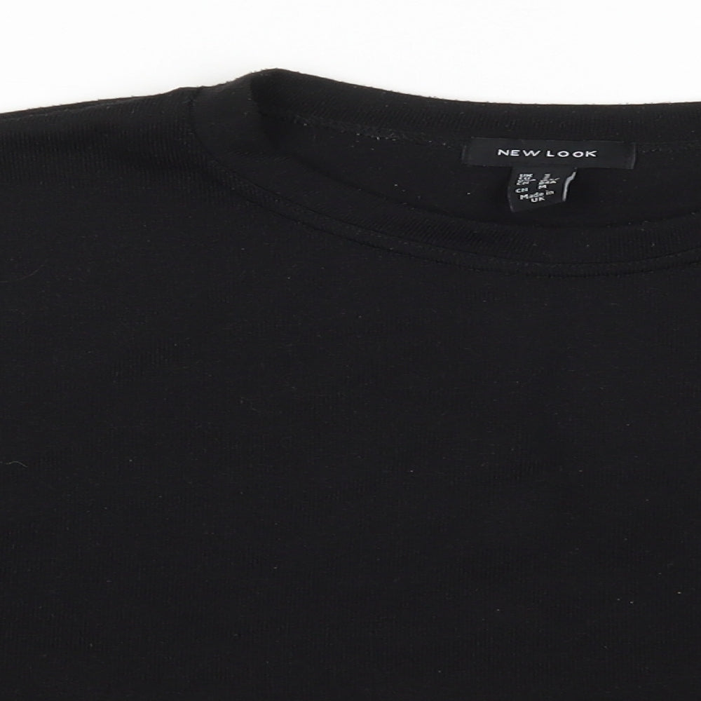 Womens UK Size S New Look Black Basic T-Shirt