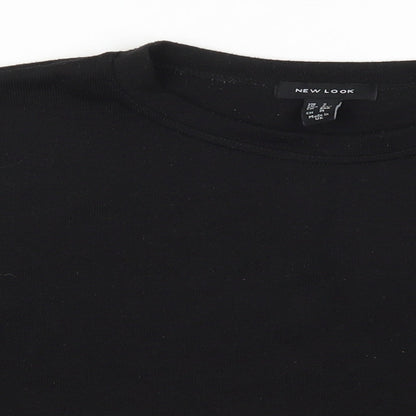 Womens UK Size S New Look Black Basic T-Shirt