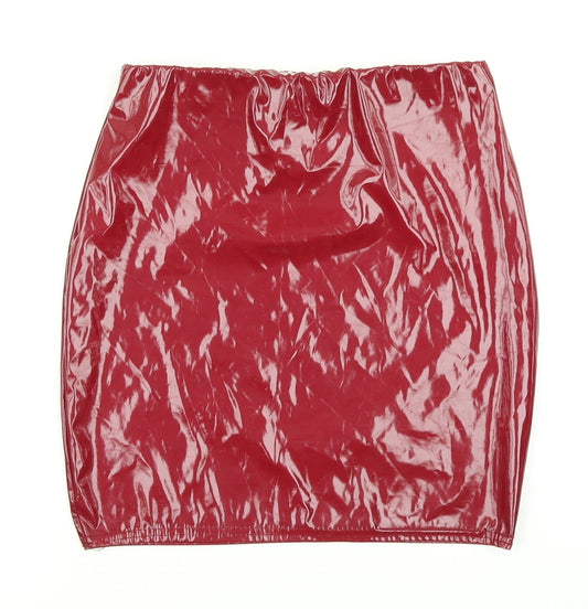 Boohoo Womens Red   A-Line Skirt Size 8