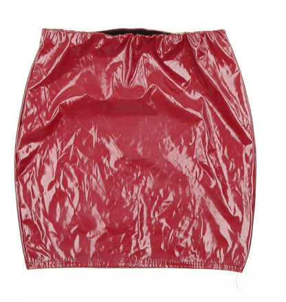 Boohoo Womens Red   A-Line Skirt Size 8