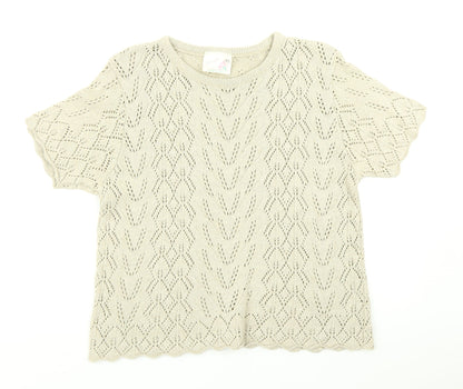 Fleurie Womens Beige  Knit Pullover Jumper Size M