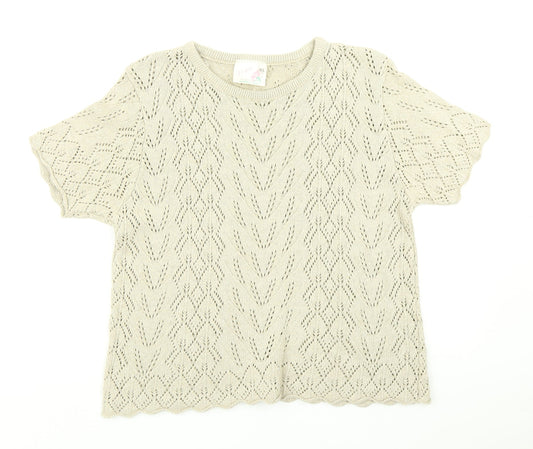 Fleurie Womens Beige  Knit Pullover Jumper Size M
