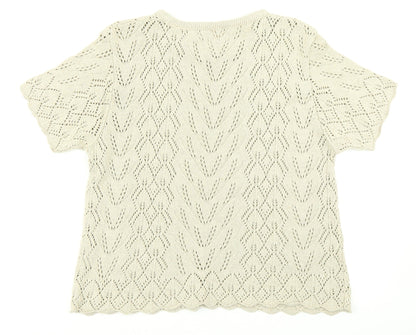 Fleurie Womens Beige  Knit Pullover Jumper Size M