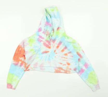 JustHoods Girls Blue   Pullover Hoodie Size 9-10 Years  - Tie Dye