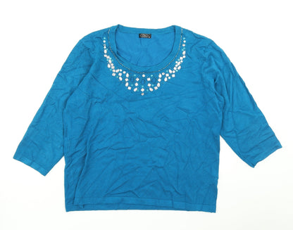 BM Womens Blue  Knit Pullover Jumper Size M