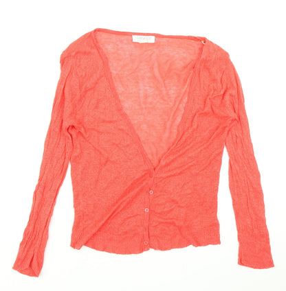 FOREVER 21 Womens Orange  Knit Cardigan Jumper Size S