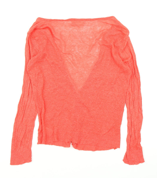 FOREVER 21 Womens Orange  Knit Cardigan Jumper Size S