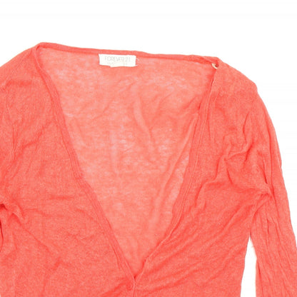 FOREVER 21 Womens Orange  Knit Cardigan Jumper Size S