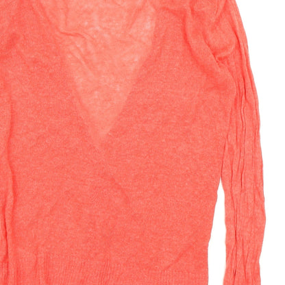 FOREVER 21 Womens Orange  Knit Cardigan Jumper Size S