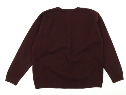 MC Casuals Mens Purple  Knit Pullover Sweatshirt Size M